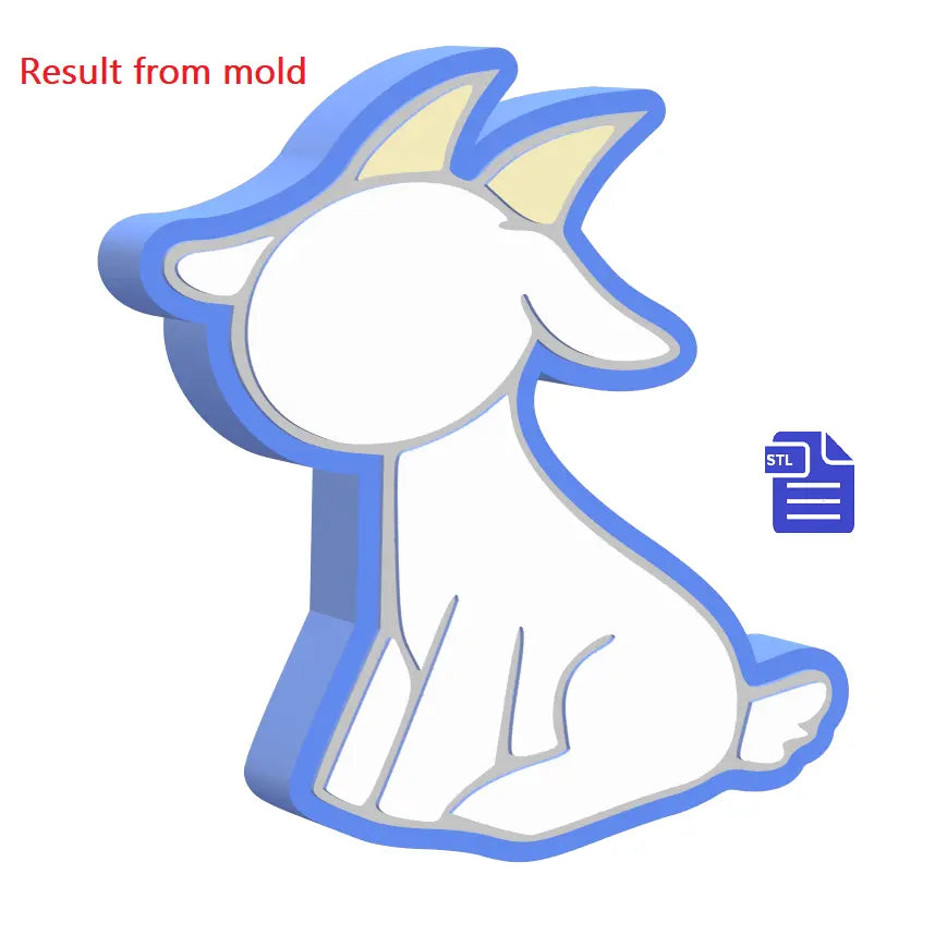 Sitting Goat Bath Bomb Mold STL File - for 3D printing - FILE ONLY - The Crafts and Glitter Shop