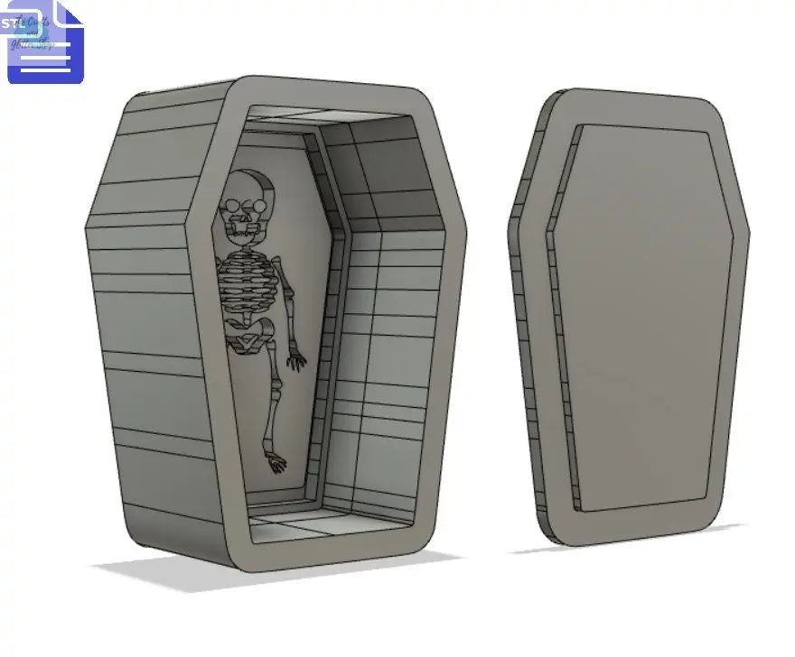 Skeleton Coffin Bath Bomb Mold STL File - for 3D printing - FILE ONLY - Bath Bomb Press Mould Shower Steamer