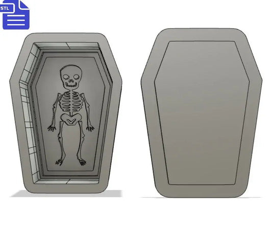 Skeleton Coffin Bath Bomb Mold STL File - for 3D printing - FILE ONLY - Bath Bomb Press Mould Shower Steamer - The Crafts and Glitter Shop