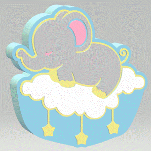 Sleeping Elephant Bath Bomb Mold STL File