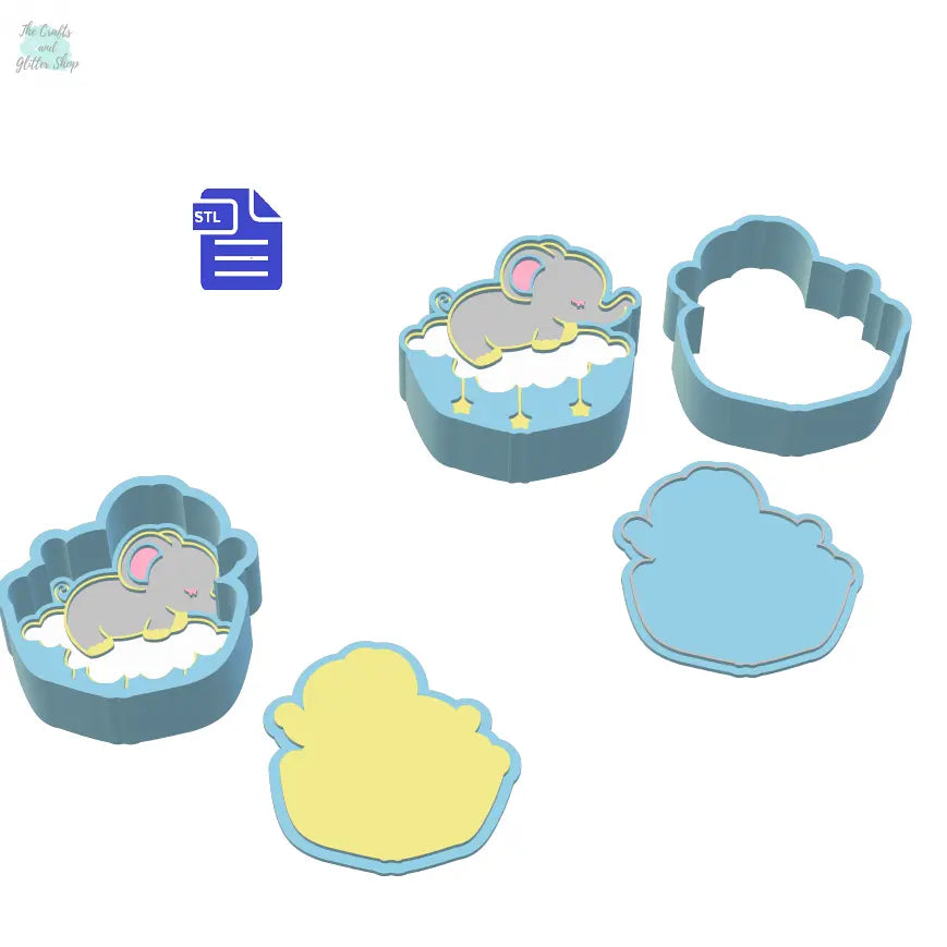 Sleeping Elephant Bath Bomb Mold STL File - for 3D printing - FILE ONLY - 1pc + 2pc + 3pc mold for bath bombs solid shampoo shower steamer - The Crafts and Glitter Shop