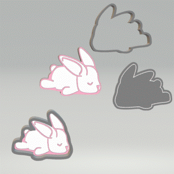 Sleepy Bunny Bath Bomb Mold STL File - for 3D printing - FILE ONLY - The Crafts and Glitter Shop