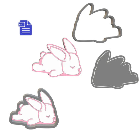 Sleepy Bunny Bath Bomb Mold STL File - for 3D printing - FILE ONLY - The Crafts and Glitter Shop