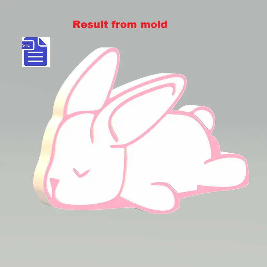 Sleepy Bunny Bath Bomb Mold STL File - for 3D printing - FILE ONLY - The Crafts and Glitter Shop