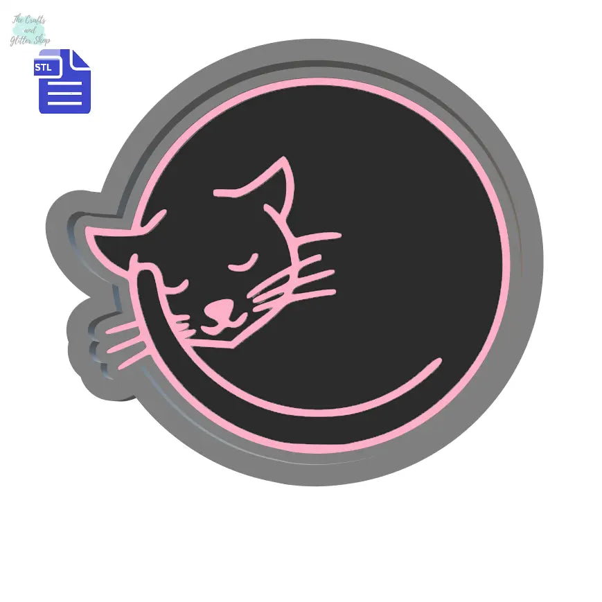 Sleepy Cat Bath Bomb Mold STL File - for 3D printing - FILE ONLY - The Crafts and Glitter Shop