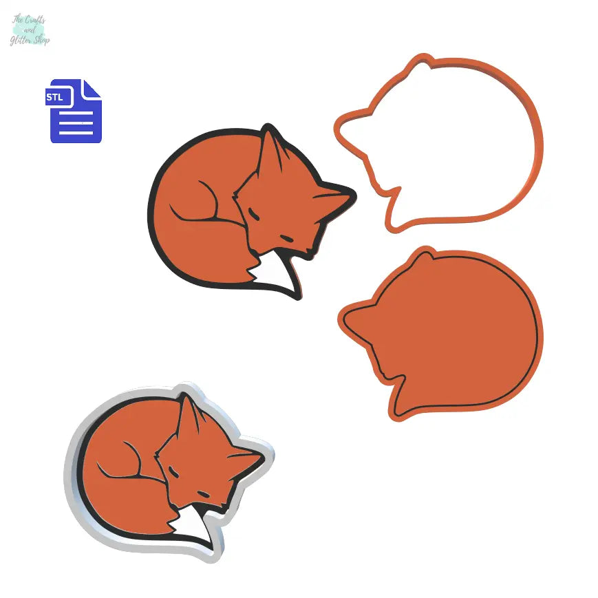 Sleepy Fox Bath Bomb Mold STL File - for 3D printing - FILE ONLY - The Crafts and Glitter Shop