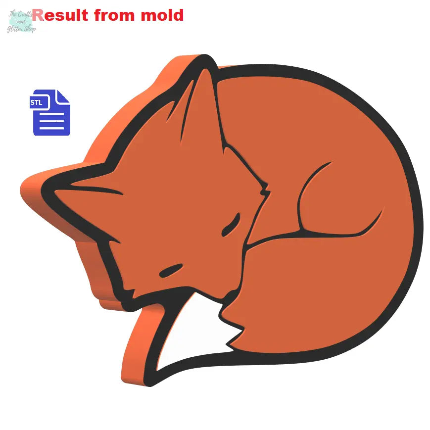 Sleepy Fox Bath Bomb Mold STL File - for 3D printing - FILE ONLY - The Crafts and Glitter Shop