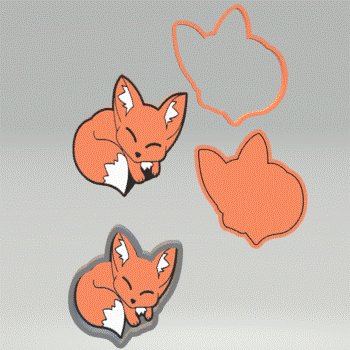 Sleepy Fox Bath Bomb Mold STL File - for 3D printing - FILE ONLY - The Crafts and Glitter Shop