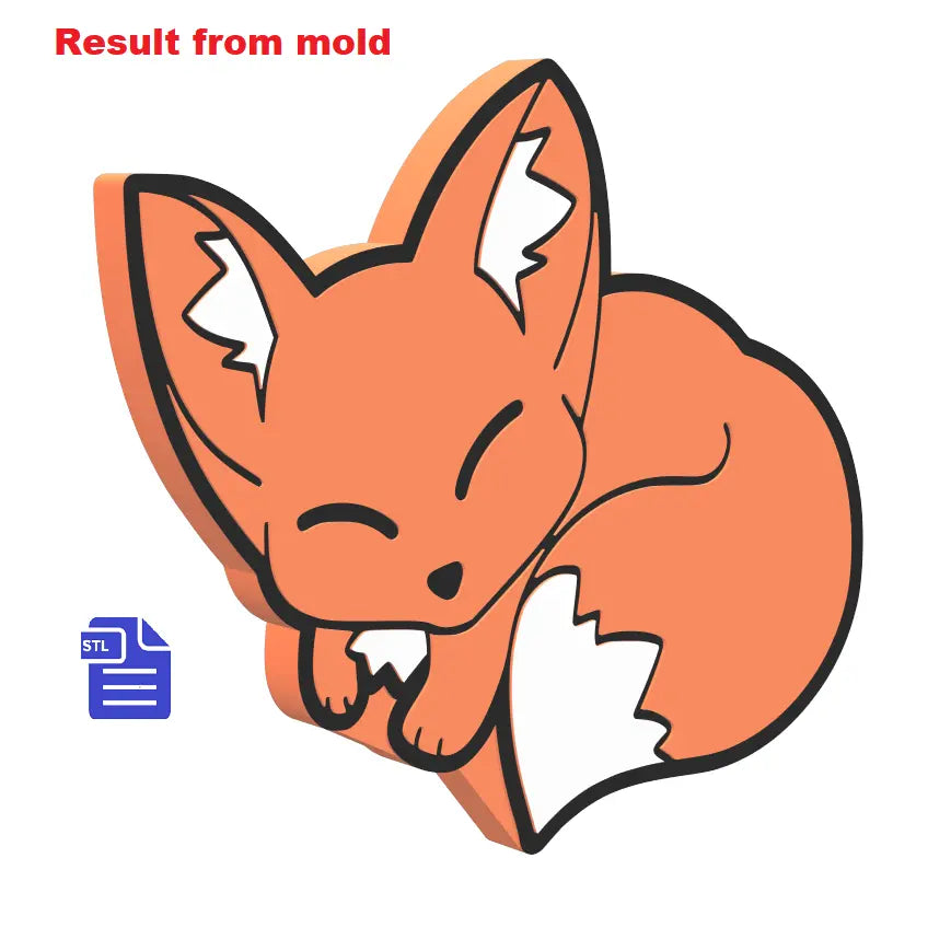 Sleepy Fox Bath Bomb Mold STL File - for 3D printing - FILE ONLY - The Crafts and Glitter Shop