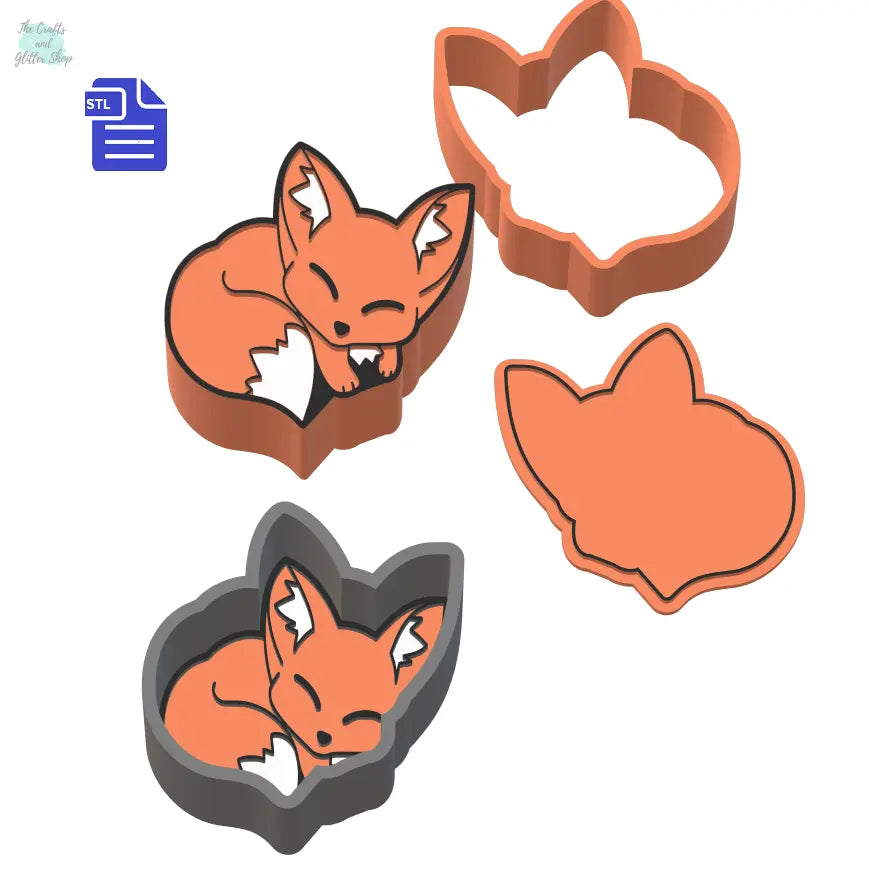 Sleepy Fox Bath Bomb Mold STL File - for 3D printing - FILE ONLY - The Crafts and Glitter Shop