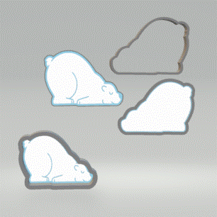 Sleepy Polar Bear Bath Bomb Mold STL File - for 3D printing - FILE ONLY - includes 1pc & 3pc molds for bath bombs solid shampoo fizzer bars - The Crafts and Glitter Shop