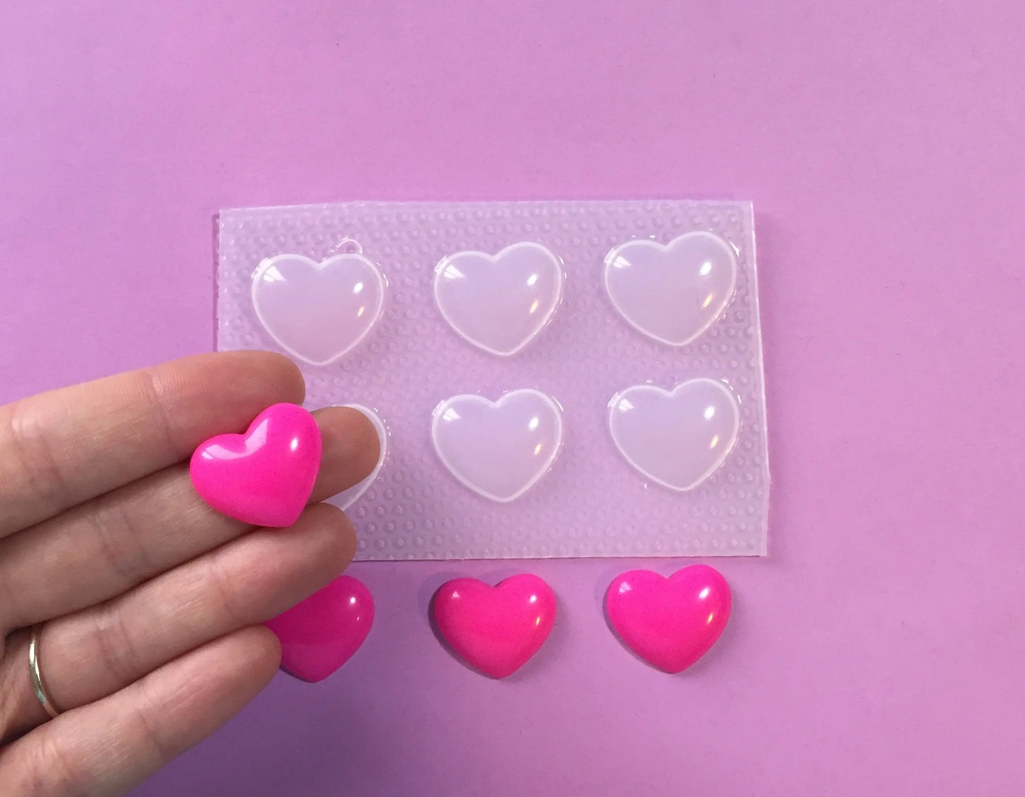 Small Bubble Heart Plastic Mold