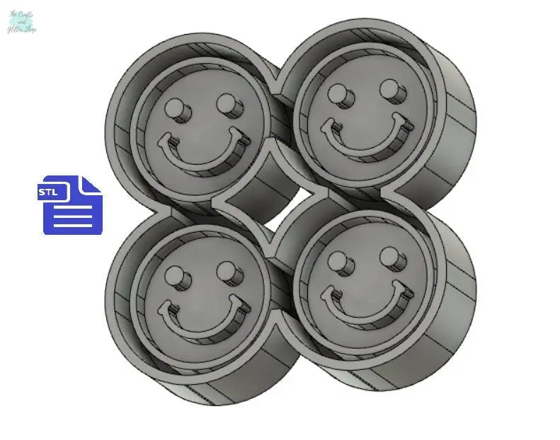 Smiley Face STL File - for 3D printing - FILE ONLY - tray included for silicone mold making - diy freshies mold