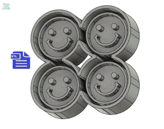 Smiley Face STL File - for 3D printing - FILE ONLY - tray included for silicone mold making - diy freshies mold