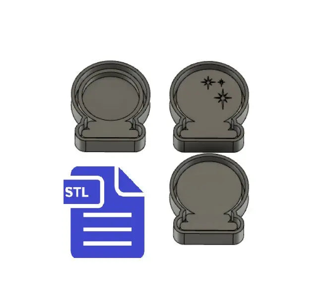 Snow globe STL File - for 3D printing - FILE ONLY - with tray ready for silicone mold making - diy freshies mold