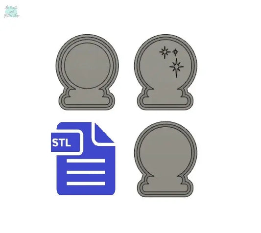 Snow globe STL File - for 3D printing - FILE ONLY - with tray ready for silicone mold making - diy freshies mold - The Crafts and Glitter Shop