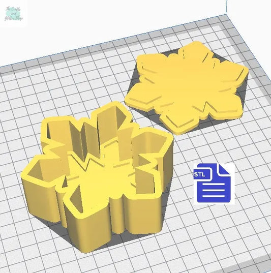 Snowflake Bath Bomb Mold STL File - for 3D printing - FILE ONLY - Bath Bomb Press - Shower Steamer Mould - The Crafts and Glitter Shop