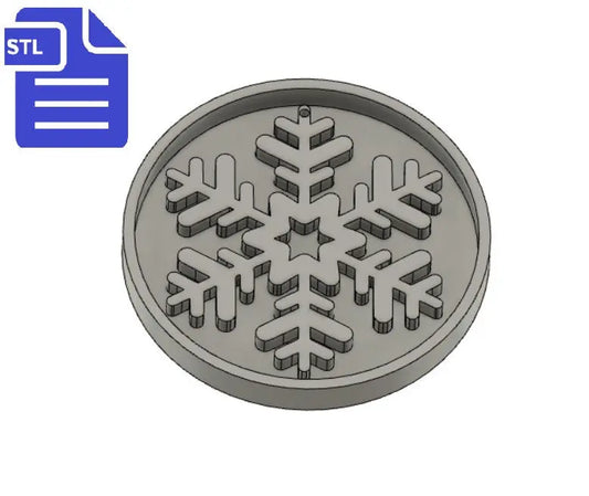 Snowflake STL File - for 3D printing - FILE ONLY - includes tray to make your own silicone molds - diy freshies mold