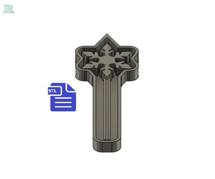 Snowflake scepter STL File - for 3D printing - FILE ONLY - tray included to make silicone molds - diy freshies mold