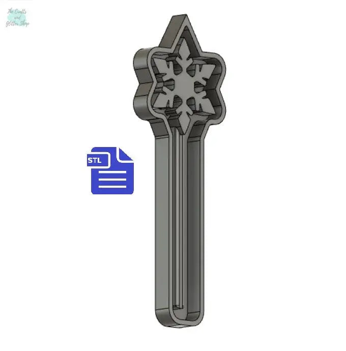 Snowflake scepter STL File - for 3D printing - FILE ONLY - tray included to make silicone molds - diy freshies mold - The Crafts and Glitter Shop
