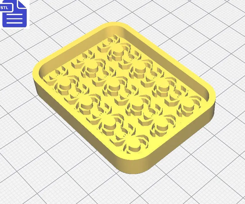 Spider Silicone Mold Tray STL File - for 3D printing - FILE ONLY - to make your own silicone mold - diy freshies mold