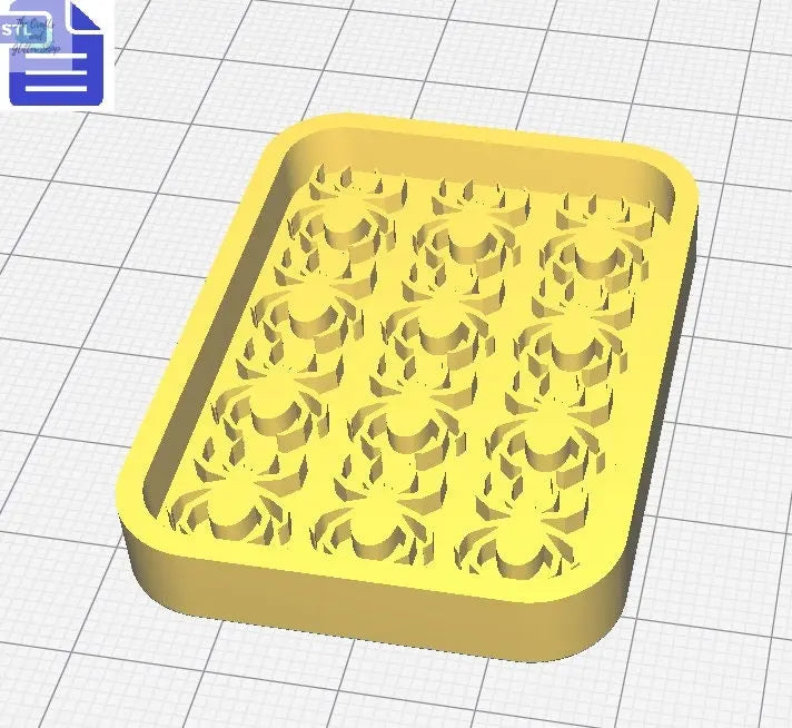 Spider Silicone Mold Tray STL File - for 3D printing - FILE ONLY - to make your own silicone mold - diy freshies mold