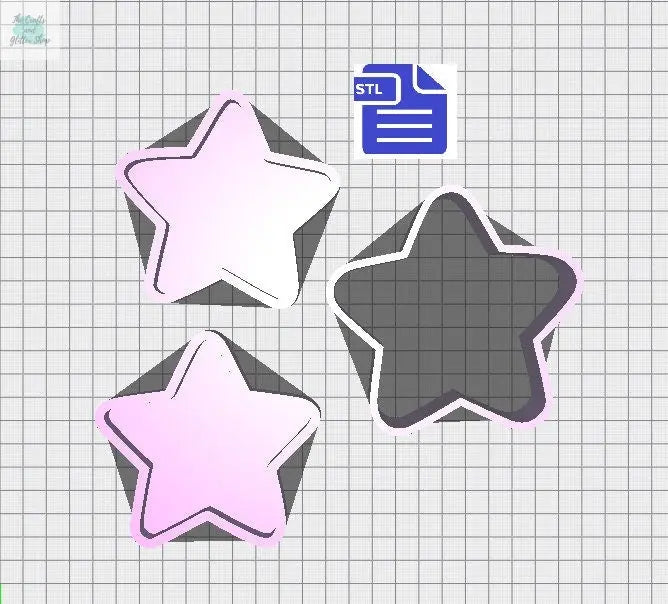 Star Bath Bomb Mold STL File - for 3D printing - FILE ONLY - 3 pieces Star Bath Bomb Press Mould - Shower Steamer Shampoo Bar Fizzies