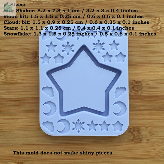 Star Shaker with bits Silicone Mold