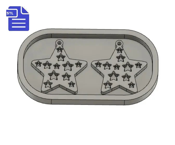 Star with hoop STL File - for 3D printing - FILE ONLY - includes tray to make your own silicone mold - diy freshies mold