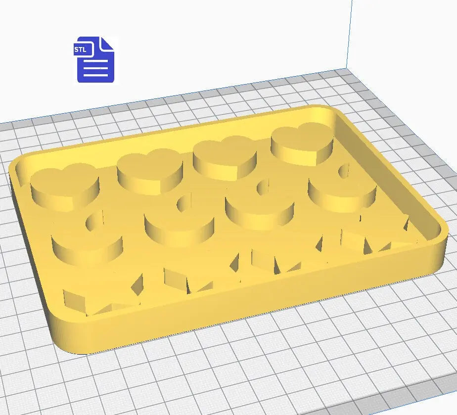 Star, Moon & Heart Housing STL File - for 3D printing - FILE ONLY - for making silicone molds - 3 pre-set sizes included - diy freshies mold - The Crafts and Glitter Shop