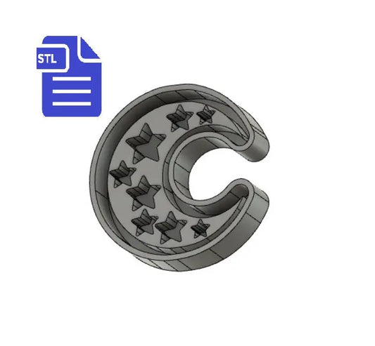 Stars Crescent Moon STL File - for 3D printing - FILE ONLY - with tray included ready for silicone mold making - diy freshies mold