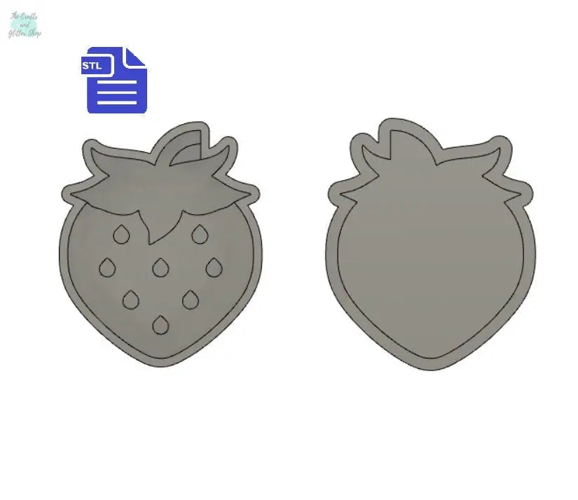 Strawberry Bath Bomb Mold STL File - for 3D printing - FILE ONLY - Strawberry Bath Bomb Press Shower Steamer - The Crafts and Glitter Shop
