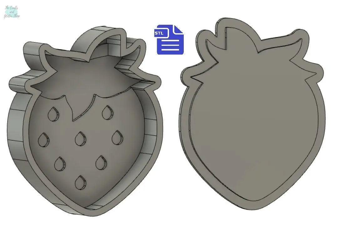 Strawberry Bath Bomb Mold STL File - for 3D printing - FILE ONLY - Strawberry Bath Bomb Press Shower Steamer - The Crafts and Glitter Shop