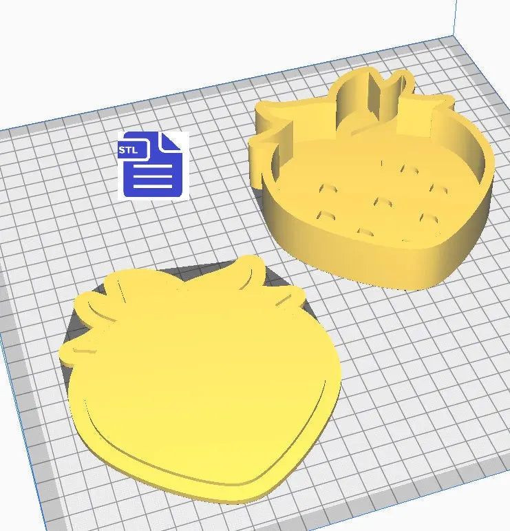 Strawberry Bath Bomb Mold STL File - for 3D printing - FILE ONLY - Strawberry Bath Bomb Press Shower Steamer - The Crafts and Glitter Shop