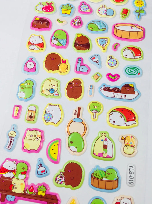 Sumikko Gurashi Puffy Stickers - 1 Sheet - Kawaii Stationery The Crafts and Glitter Shop