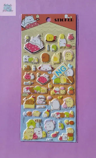 Sumikko Gurashi Puffy Stickers - 1 Sheet - Kawaii Stickers The Crafts and Glitter Shop