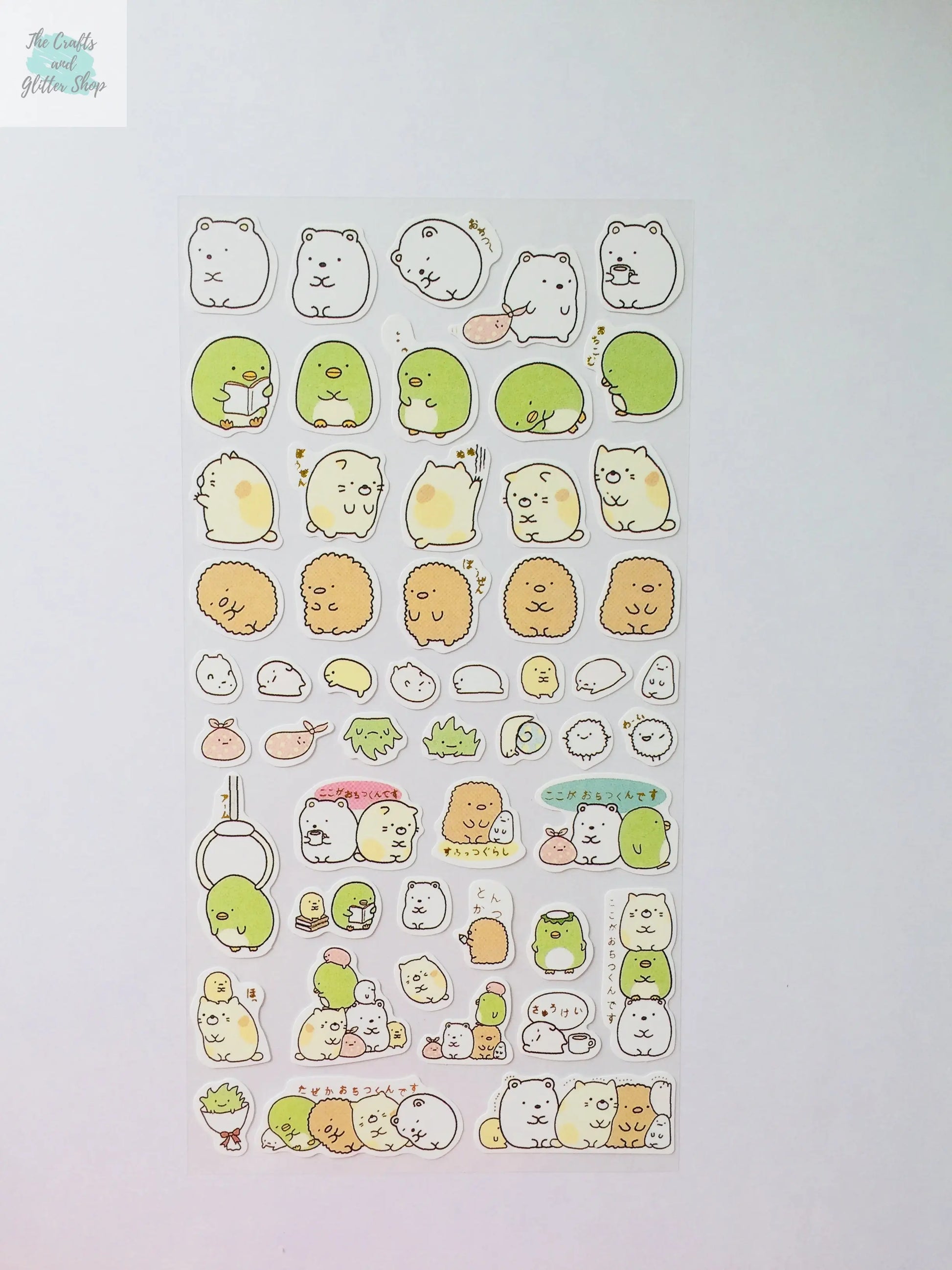 Sumikko Gurashi Stickers - 1 Sheet - Kawaii The Crafts and Glitter Shop