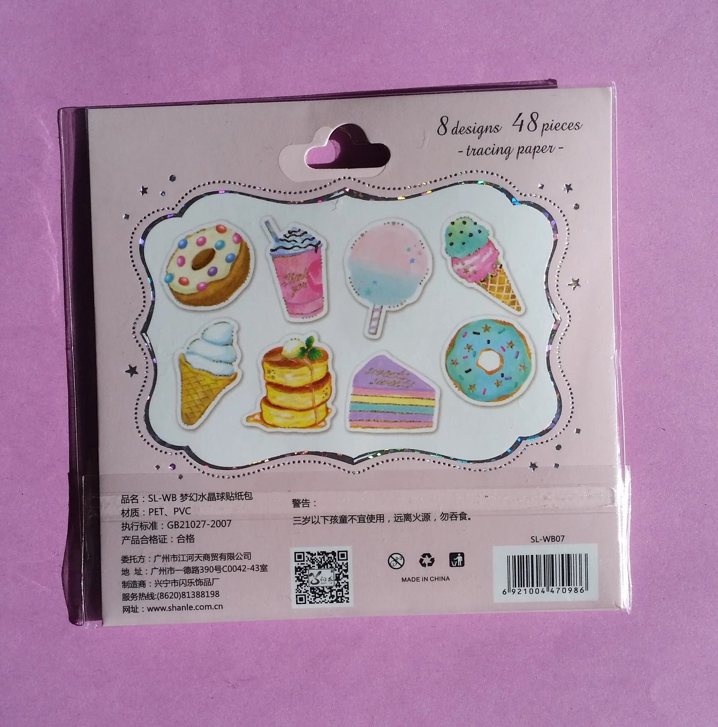 Sweets Sticker Flakes - 48 pieces The Crafts and Glitter Shop