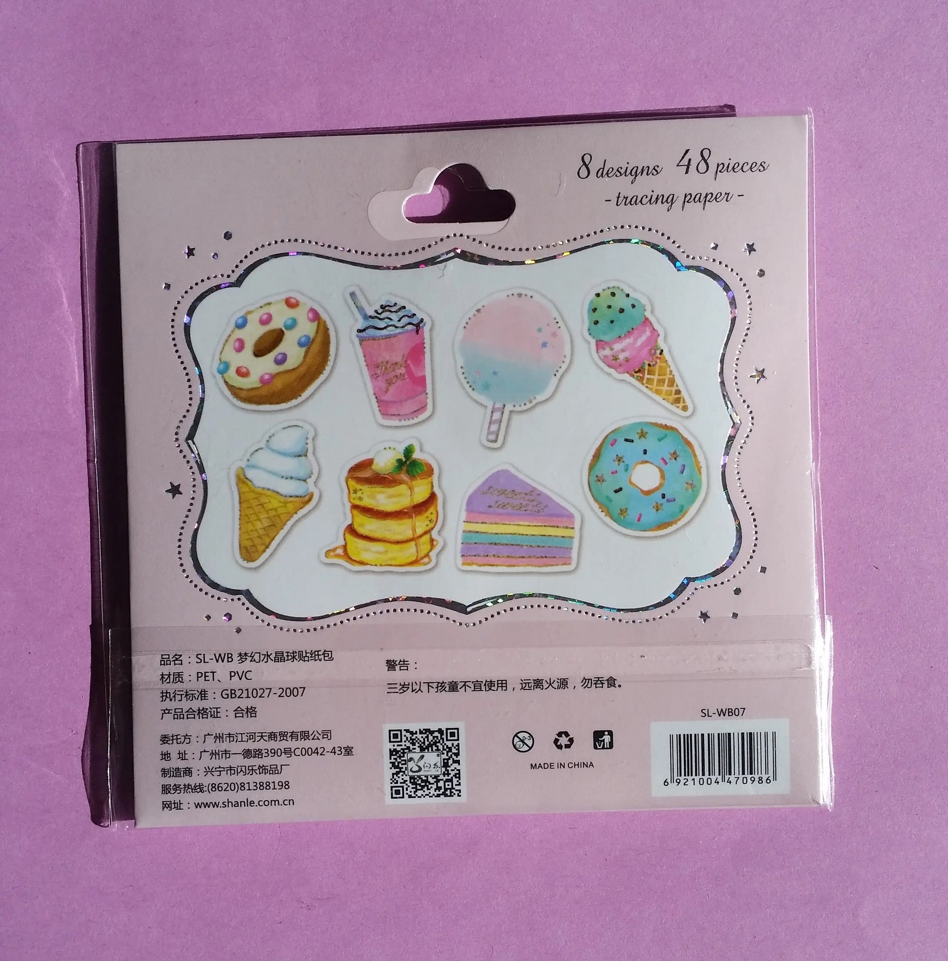 Sweets Sticker Flakes - 48 pieces The Crafts and Glitter Shop