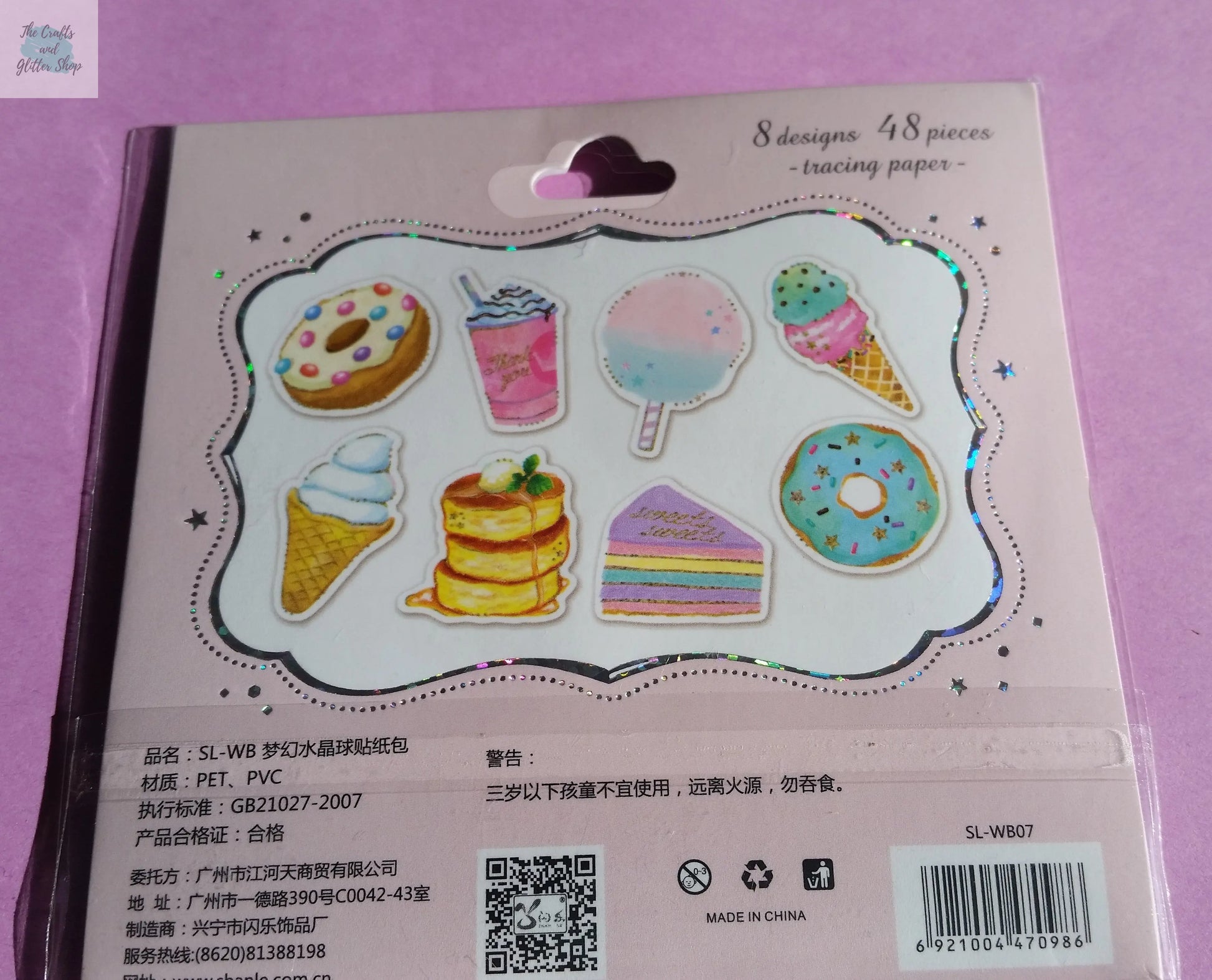 Sweets Sticker Flakes - 48 pieces The Crafts and Glitter Shop