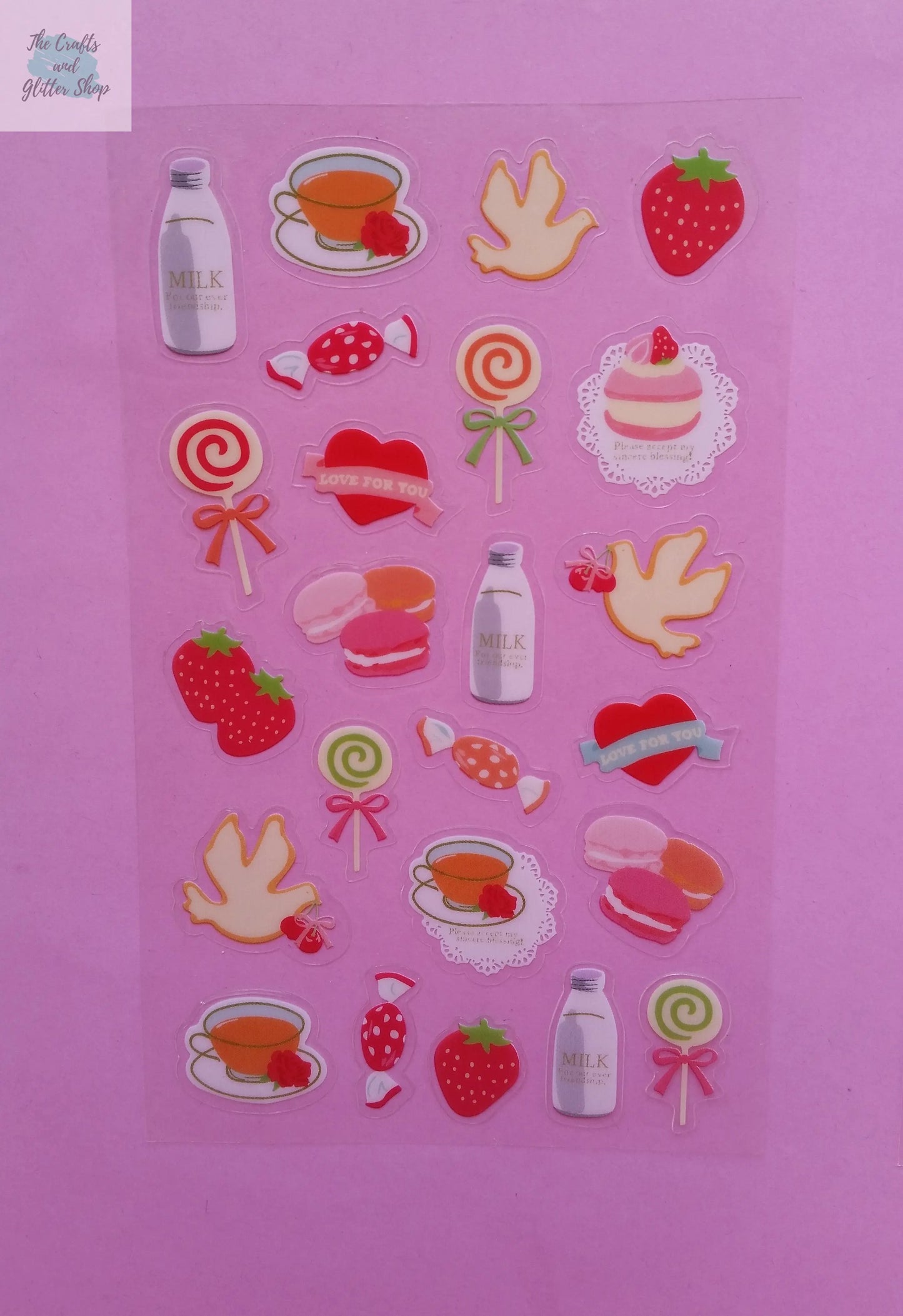 Tea Time Stickers - 2 sheets The Crafts and Glitter Shop
