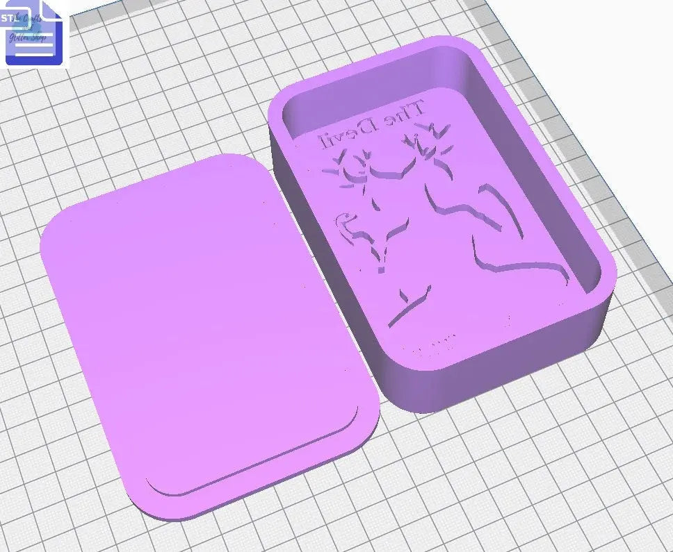 The Devil Tarot Card Bath Bomb Mold - STL File - for 3D printing - FILE ONLY - Bath Bomb Press Shower Steamer