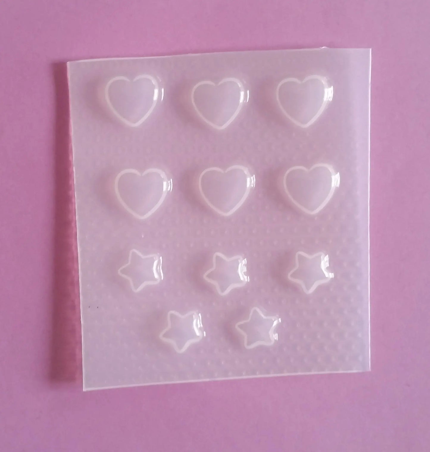 Tiny Bubble Hearts & Star Plastic Mold