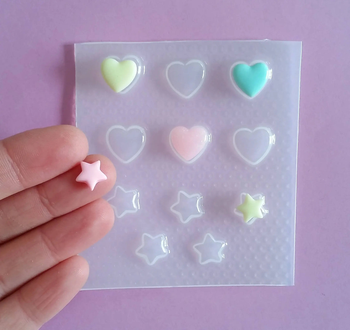 Tiny Bubble Hearts & Star Plastic Mold The Crafts and Glitter Shop