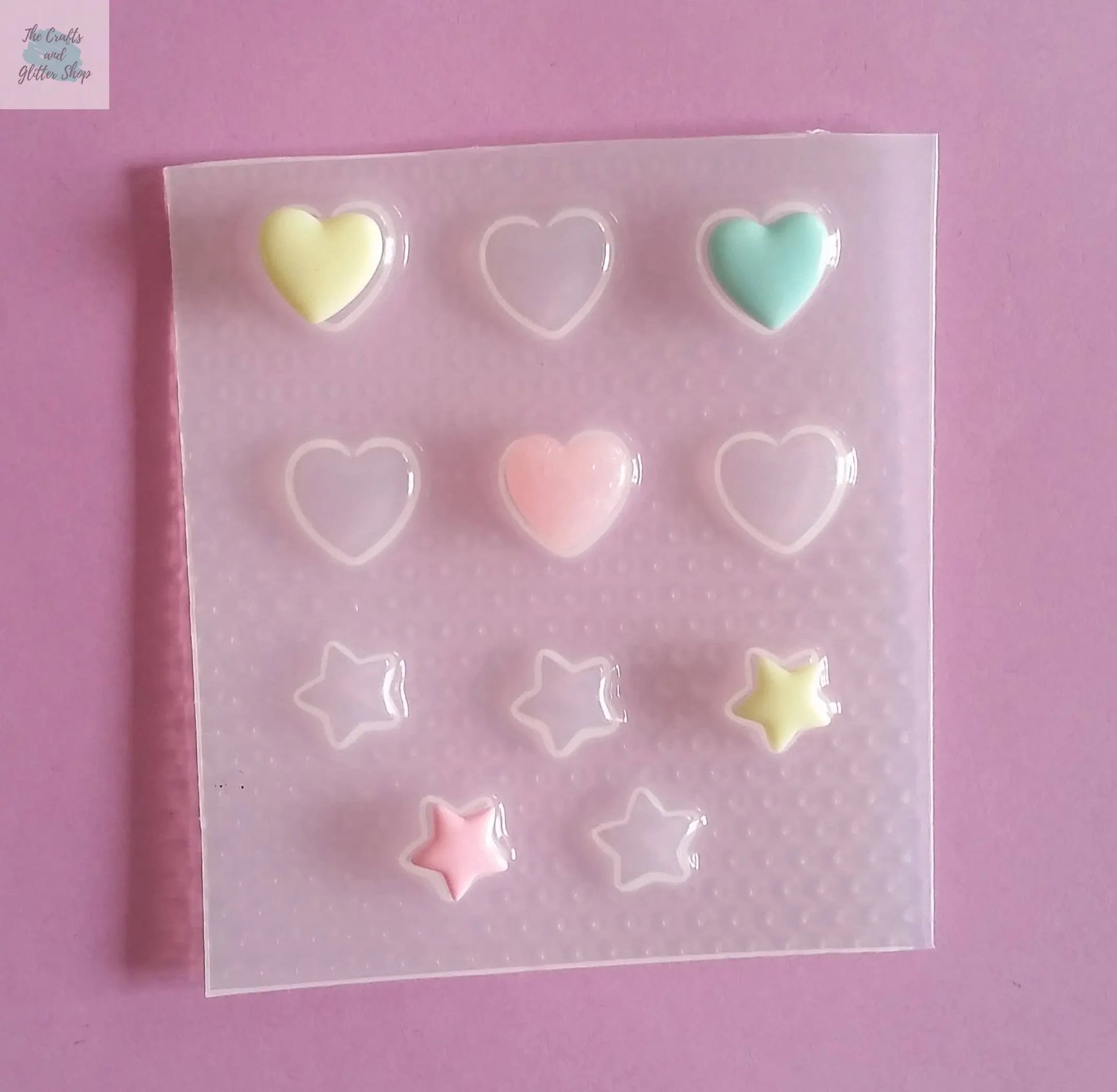 Tiny Bubble Hearts & Star Plastic Mold The Crafts and Glitter Shop