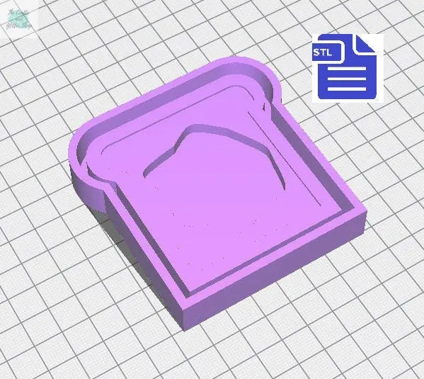 Toast Shaker Set with Mold Housing STL File - for 3D printing - FILE ONLY - all designs include a tray to make your own silicone molds - The Crafts and Glitter Shop