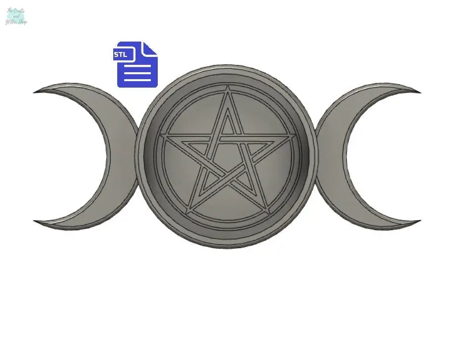 Triple Moon Dish STL File - for 3D printing - FILE ONLY - Triple Moon Candle Holder