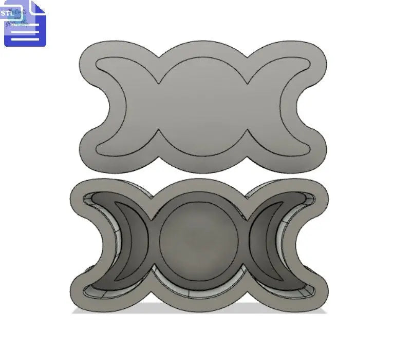 Triple Moon Trinket Dish STL File - for 3D printing - FILE ONLY - Triple Moon Bath Bomb Mold Press - Wicca Trinket Tray with lid - The Crafts and Glitter Shop