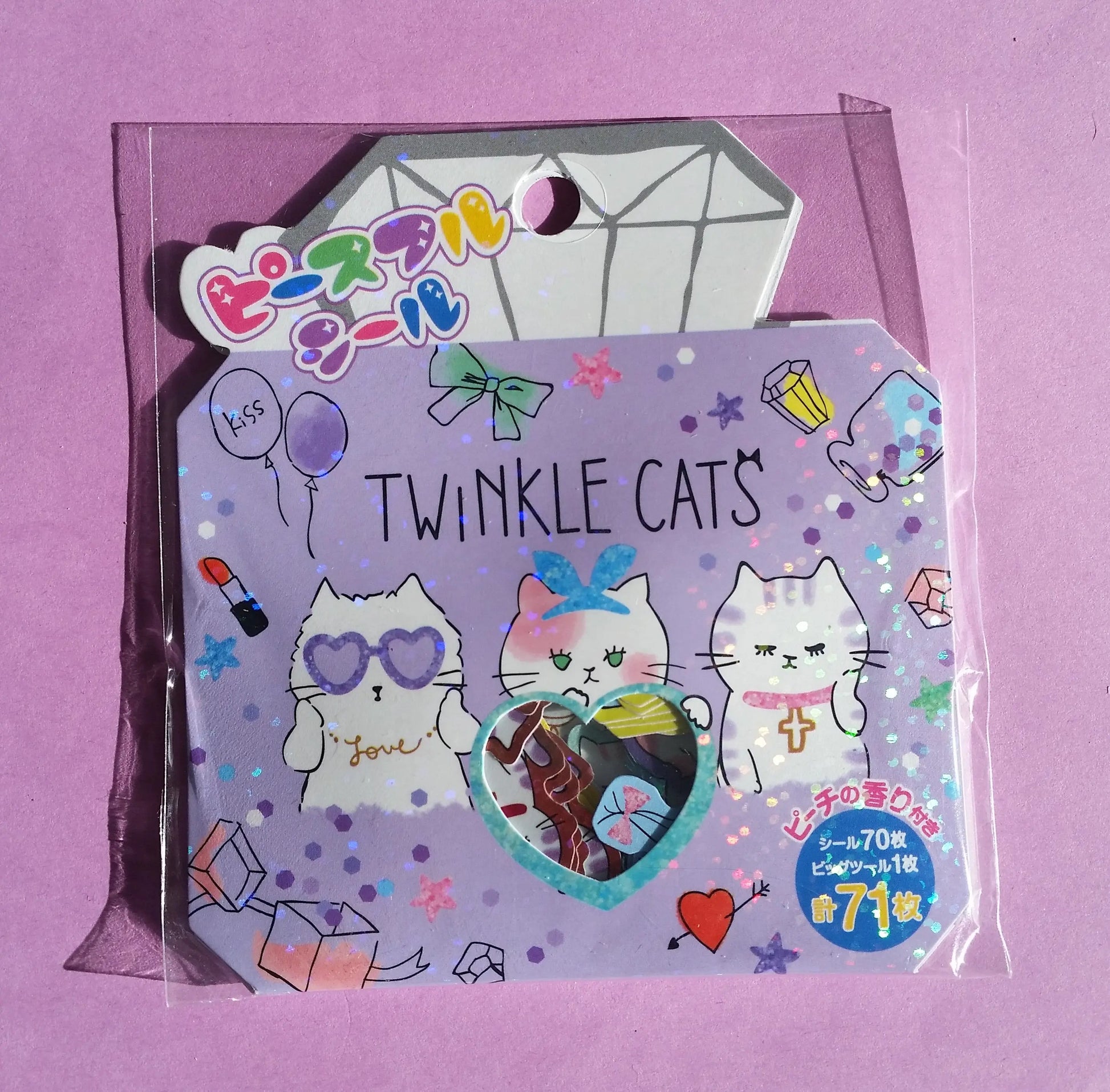 Twinkle Cats Sticker Flakes - 71 pieces - Kawaii Stickers The Crafts and Glitter Shop