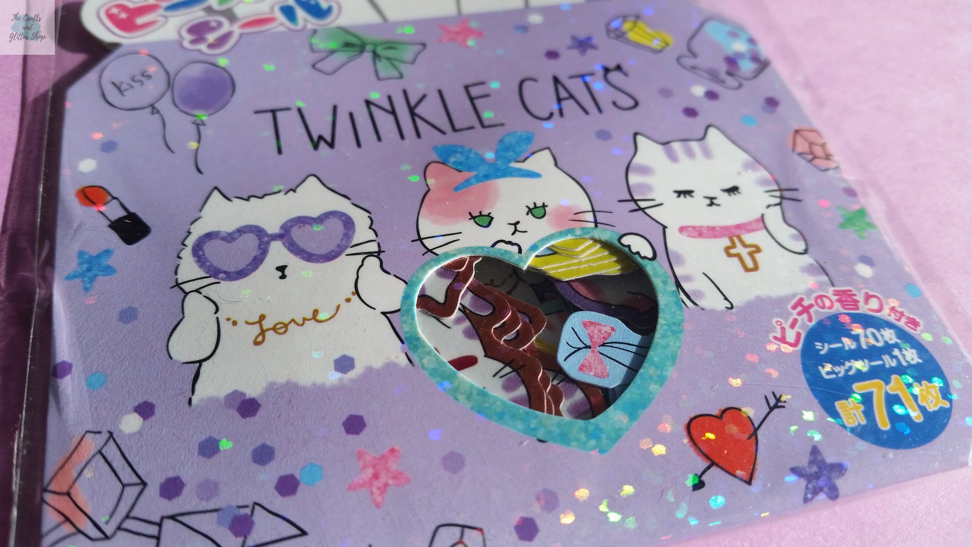 Twinkle Cats Sticker Flakes - 71 pieces - Kawaii Stickers The Crafts and Glitter Shop